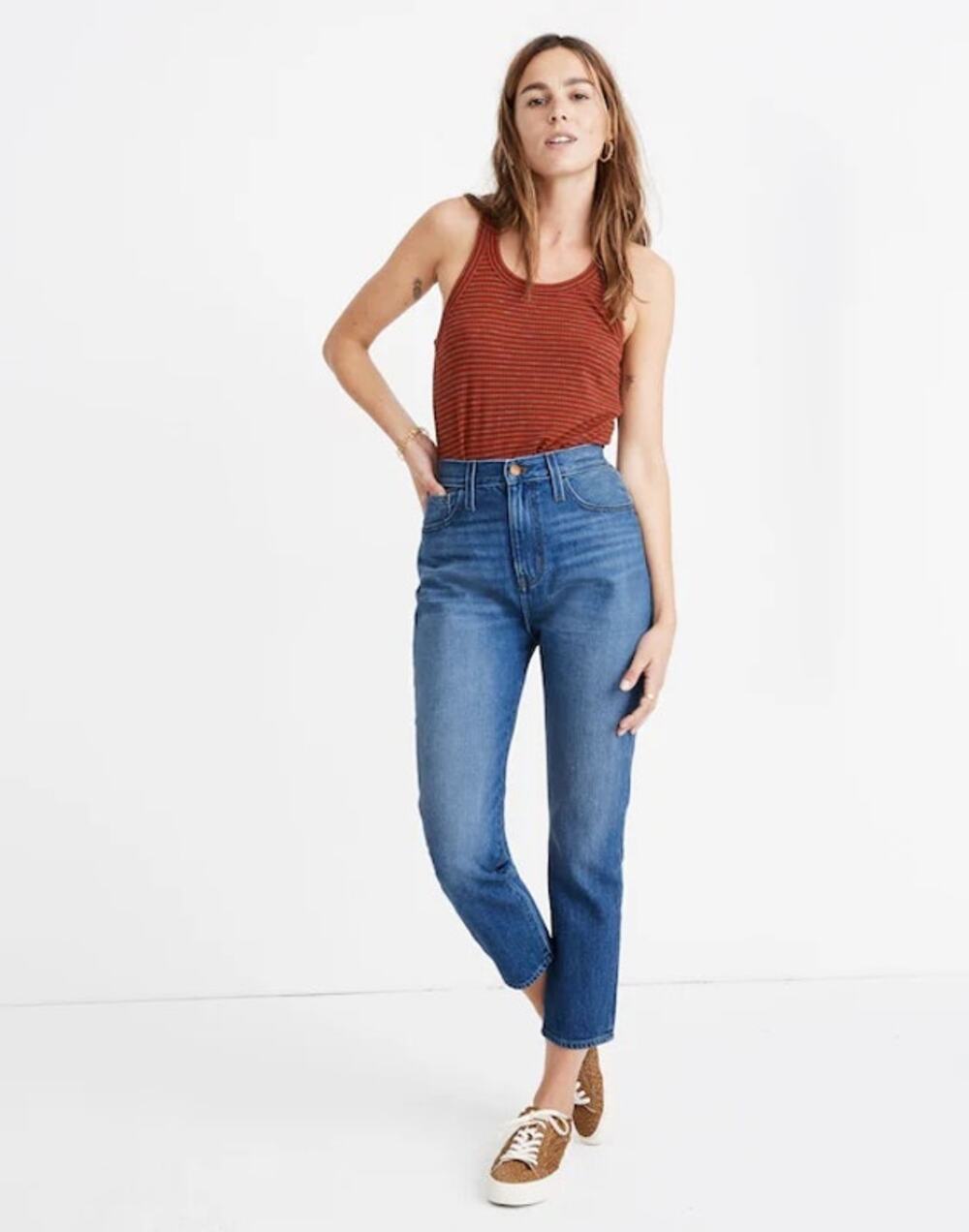 NWT Madewell The Momjean Stratfield Wash Women’s 33 High Rise Tapered Jeans